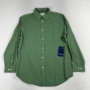 Consensus Mens Flannel Shirt Large Green Button Up Brushed Cotton Canvas NWT